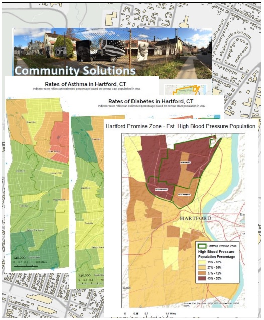 Community Solutions Rates of Asthma, Diabetes and High Blood Pressor maps